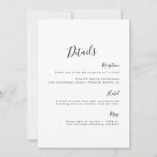 Simple Elegant minimalist Black&White details card