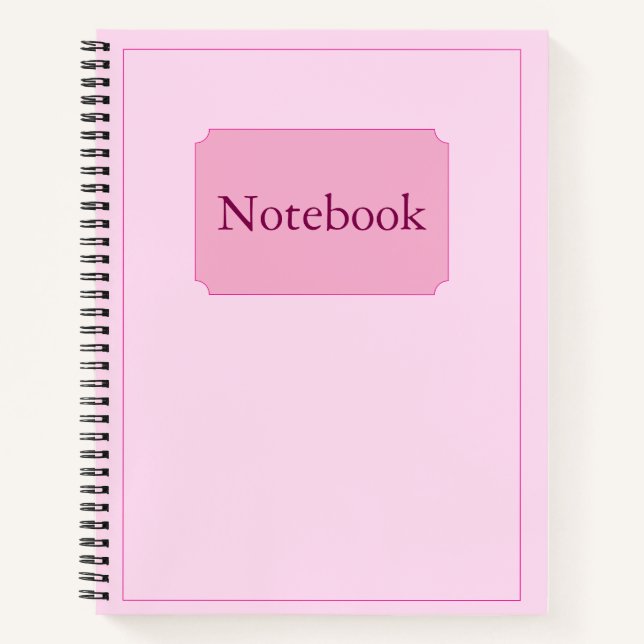 Simple Elegant Minimalist Blush Pink Chic Spiral  Notebook (Front)