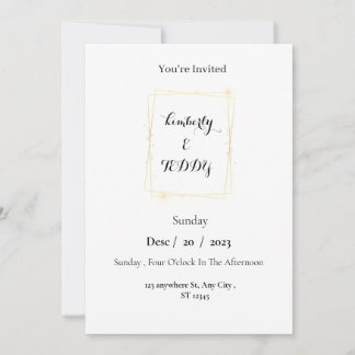 Simple Elegant minimalist chic inv Invitation