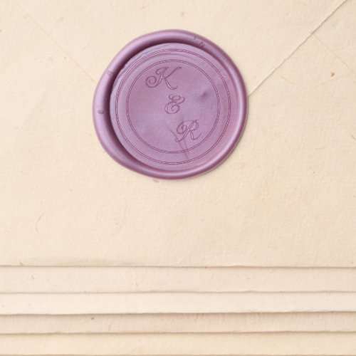 Simple Elegant Minimalist Circular Frame Monogram  Wax Seal Sticker