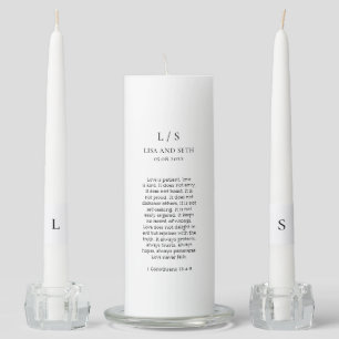 Simple Elegant Minimalist Classic Monogram Wedding Unity Candle Set