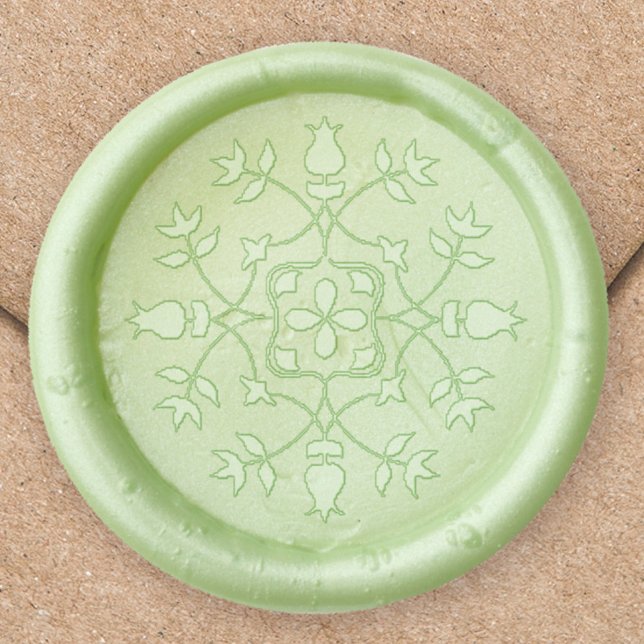 Simple Elegant Minimalist Classic Traditional  Wax Seal Stamp (Simple classic design elegant wax seal kit. With floral and greenery accents.)