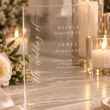 Simple Elegant Minimalist Clear White Wedding