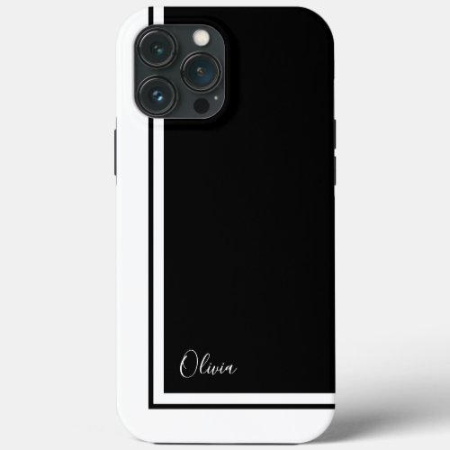 Simple Elegant Minimalist Color Block with Name iPhone 13 Pro Max Case