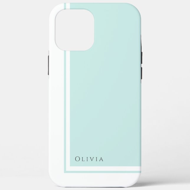 Simple Elegant Minimalist Color Block with Name Case-Mate iPhone Case (Back)