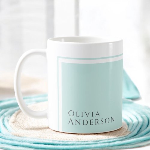 Simple Elegant Minimalist Color Block with Name Coffee Mug