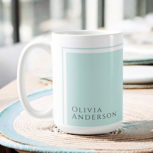 Simple Elegant Minimalist Color Block with Name Coffee Mug