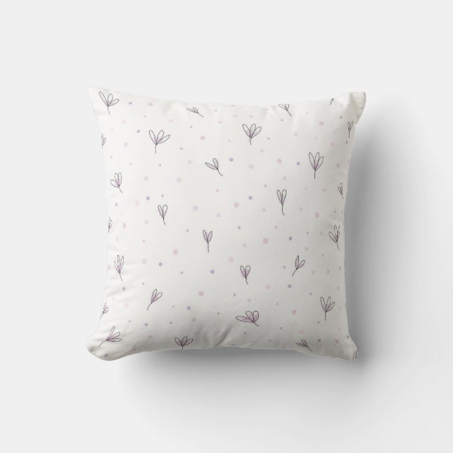 Simple Elegant Minimalist Ditsy Floral Design | Throw Pillow (Front)