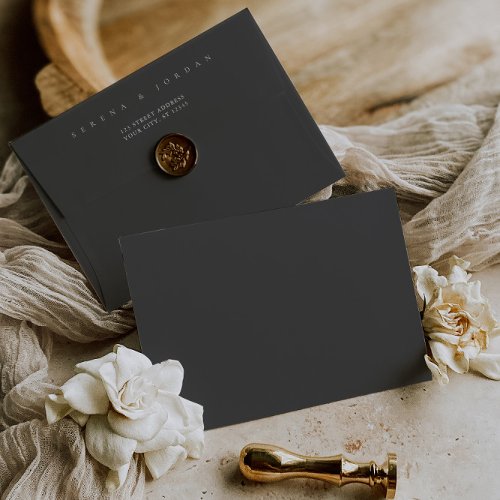 Simple Elegant Minimalist Dusty Grey Wedding Envelope