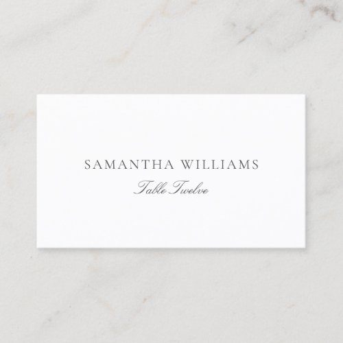 Simple Elegant Minimalist Gray Wedding Place Cards