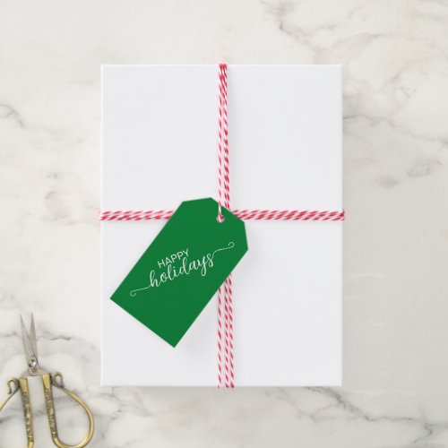 Simple Elegant Minimalist Green And White Gift Tags