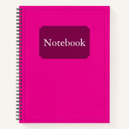 Simple Elegant Minimalist Hot Pink Chic Spiral Notebook