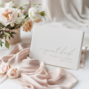 Simple Elegant Minimalist Ivory Wedding Guest Book