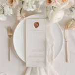 Simple Elegant Minimalist Ivory Wedding Menu  Invitation<br><div class="desc">Design features an handwritten font and modern minimalist design. Designed to coordinate with for the «Natural Glam» Wedding Invitation Collection. To change details, click «Personalize». To move the text or change the size, font, or color, click «Click to customize further» It. View the collection link on this page to see...</div>