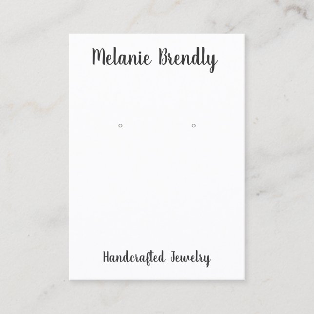 Simple Elegant Minimalist Jewelry Earring Display  Business Card (Front)