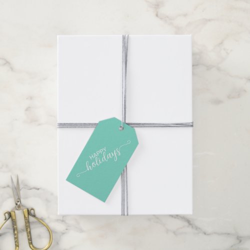 Simple Elegant Minimalist Light Mint Green White Gift Tags