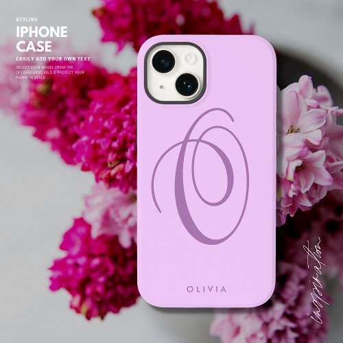 Simple Elegant Minimalist Lilac Purple Script Name Case_Mate iPhone 14 Case