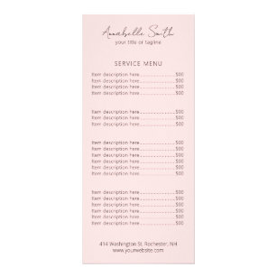 Simple Elegant Minimalist Modern Blush Pink Rack Card