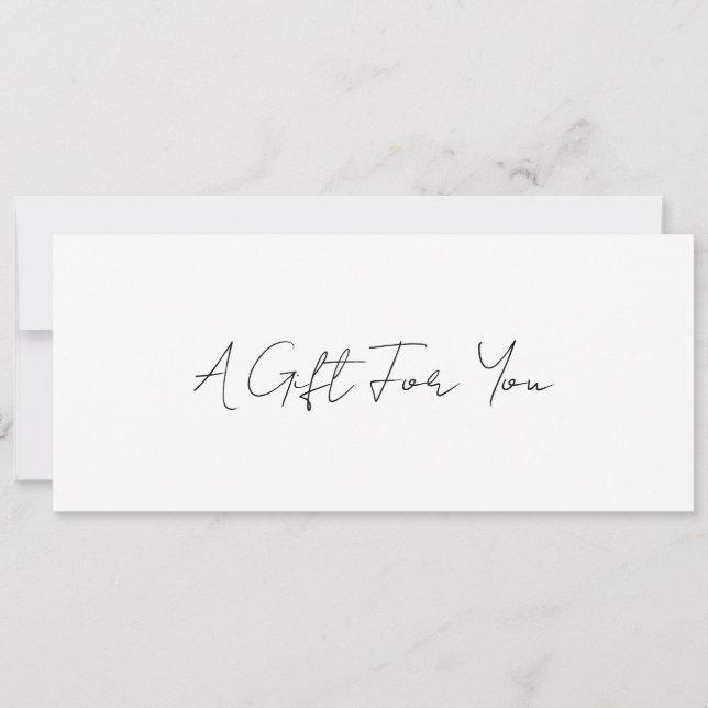 Simple Elegant Minimalist Modern Gift Certificate (Front)