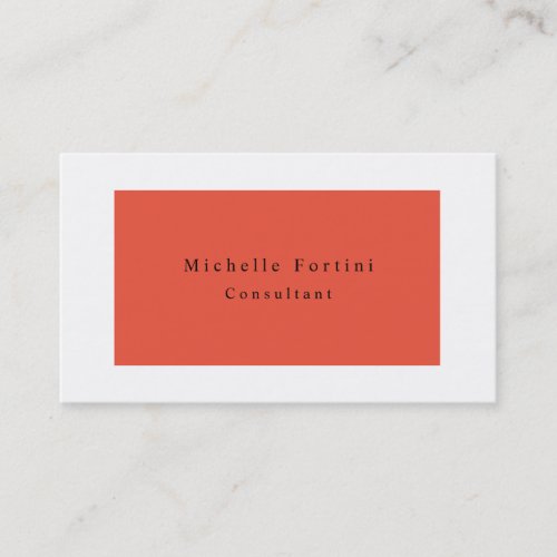 Simple Elegant Minimalist Modern Orange Red Business Card