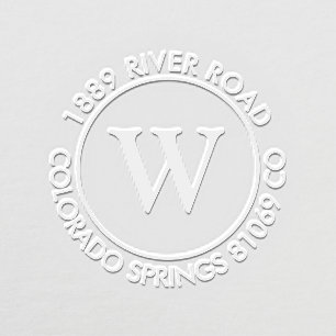 Simple Elegant Minimalist Monogram Address Embosser