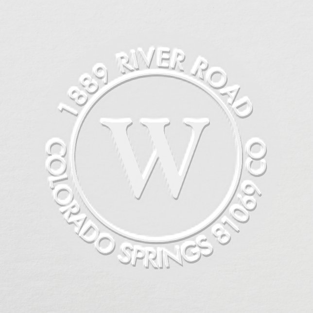 Simple Elegant Minimalist Monogram Address Embosser (Design)