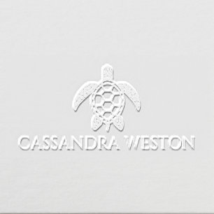Simple Elegant Minimalist Name, Sea Turtle #4-5 Embosser
