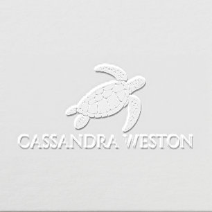 Simple Elegant Minimalist Name, Sea Turtle #4-6 Embosser