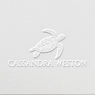 Simple Elegant Minimalist Name, Sea Turtle #4-6 Embosser
