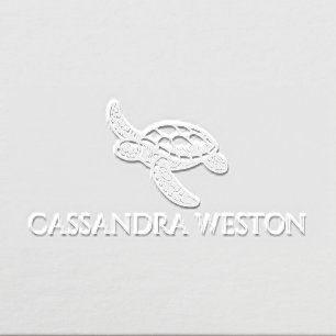 Simple Elegant Minimalist Name, Sea Turtle #4-7 Embosser