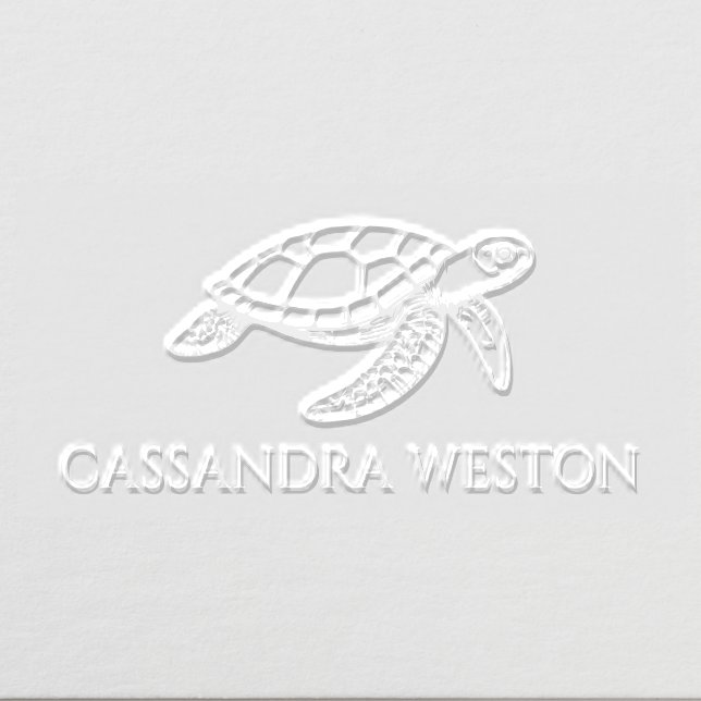 Simple Elegant Minimalist Name, Sea Turtle #4-8 Embosser (Design)