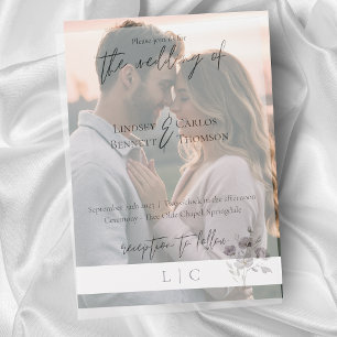 Simple elegant minimalist navy calligraphy acw01fr vellum invitations