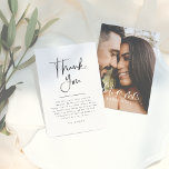 Simple Elegant Minimalist Photo Bridal Shower Thank You Card<br><div class="desc">A simple thank you card to match our Future Mrs Brunch & Bubbly Photo Bridal Shower collection. This design features simple handwriting calligraphy and a custom heartfelt thank-you message to express your gratitude to friends and family. The back of the design features a full-bleed photo of your choice. View the...</div>