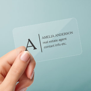 Simple Elegant Minimalist Real Estate Clear Business Cards