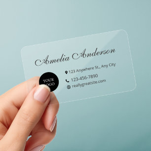 Simple Elegant Minimalist Real Estate Clear Business Cards