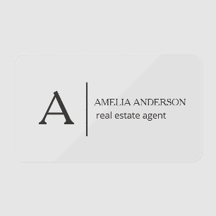 Simple Elegant Minimalist Real Estate Clear Business Cards
