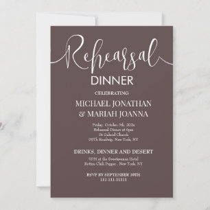 Simple Elegant Minimalist Rehearsal Dinner Invitation