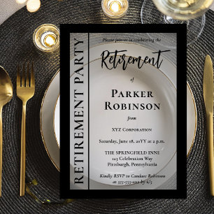 Simple Elegant Minimalist Retirement Party  Acrylic Invitations
