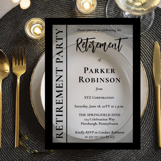 Simple Elegant Minimalist Retirement Party  Acrylic Invitations (Simple and Elegant Minimalist Retirement Party Acrylic  Invitation)