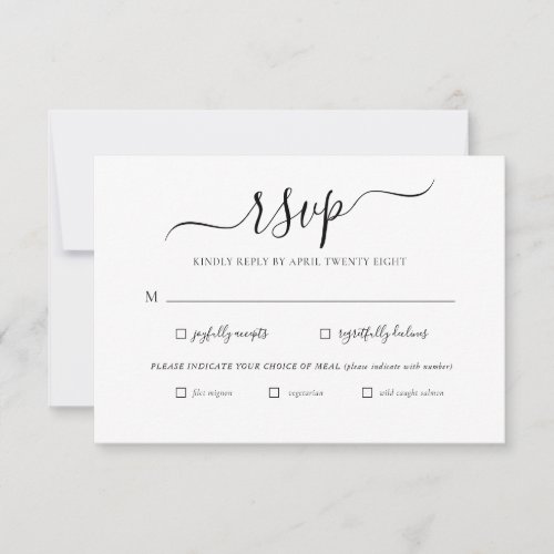Simple Elegant Minimalist RSVP Invitation Card