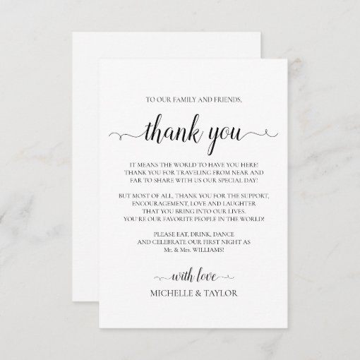 Simple Elegant Minimalist Thank You Card | Zazzle