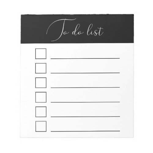 Simple Elegant Minimalist To Do List Notepad