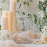 Simple Elegant Minimalist Transparent Wedding Acrylic Invitations<br><div class="desc">Designed to coordinate with for the «Pure» Wedding Invitation Collection. To change details,  click «Details». To move the text or change the size,  font,  or color,  click «Edit using Design Tool». View the collection link on this page to see all of the matching items in this beautiful design.</div>