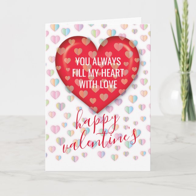 Simple Elegant Minimalist Valentines Design Holida Holiday Card (Front)