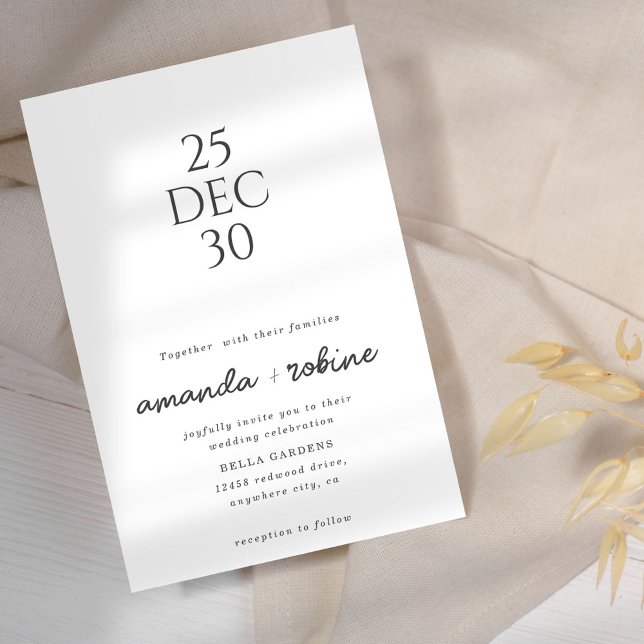 Simple Elegant Minimalist Wedding Invitation (Creator Uploaded)