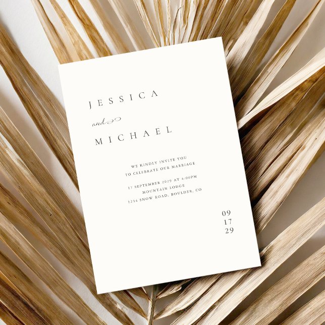 Simple Elegant Minimalist Wedding Invitation (Creator Uploaded)