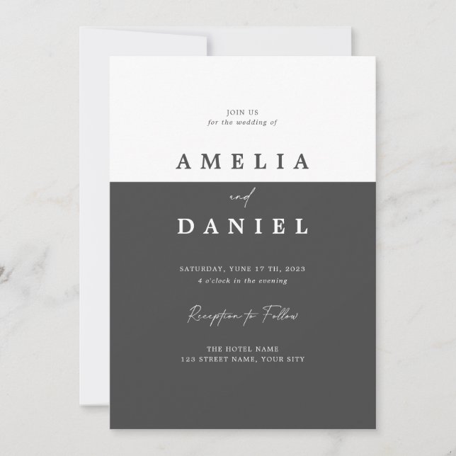 Simple Elegant minimalist wedding Invitation (Front)