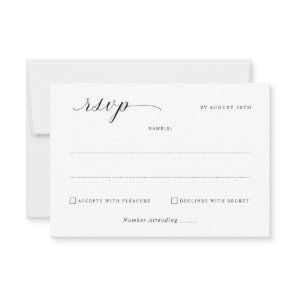 Simple Elegant Minimalist Wedding Mail Back RSVP Card