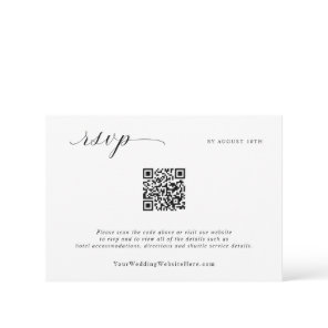 Simple Elegant Minimalist Wedding Mail Back RSVP Card