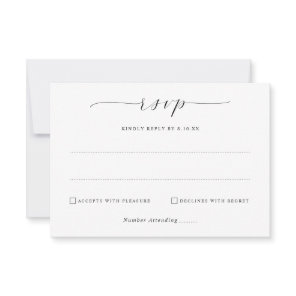 Simple Elegant Minimalist Wedding Mail Back RSVP Card